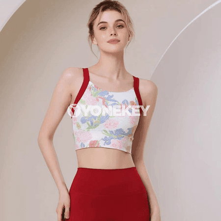 Zenanlar üçin sport bra, kross gaýyşly, dem alýan, push-up