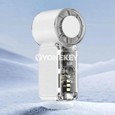 Mini elde göterilýän USB fan, LED displeýli, zarýad berilýän