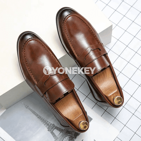 Erkekler üçin klassik slip-on köwüşler, ofis we toý üçin
