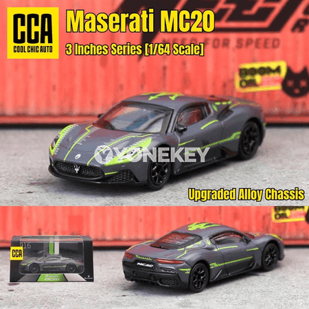 CCA Maserati MC20 1:61 metal model awtoulag, görkezme guty bilen
