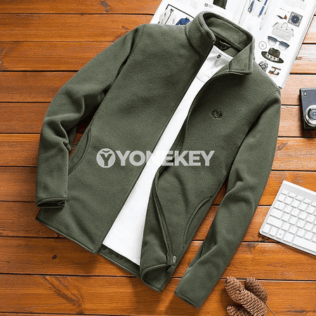 Erkekler üçin ýeňil fleece softshell kurtka, fermuarly