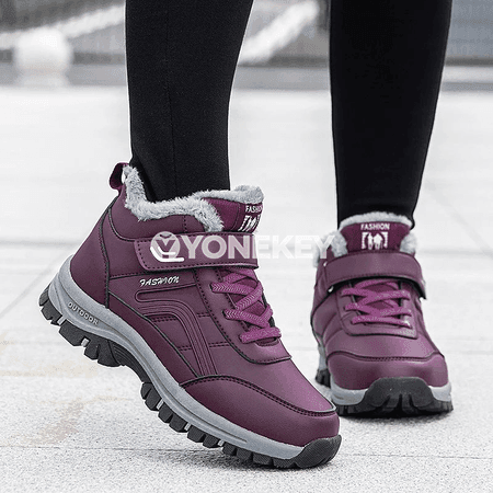 Zenanlar üçin ýyly, suw geçirmeýän ankle botinkalar, platformaly