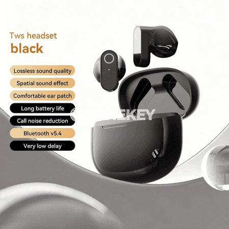 Simsiz Bluetooth 5.4 nauşnik, HD displeýli, uzyn batareýaly