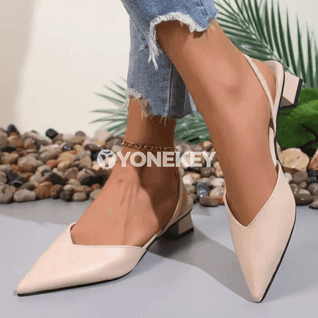 Zenanlar üçin uçy ýiti pes ökjeli moda sandallar