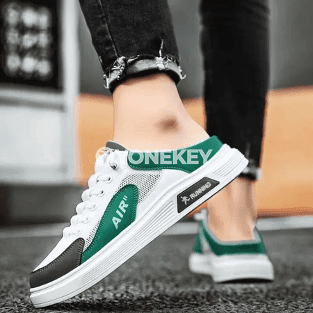Erkekler üçin dem alýan mesh half slipper, ýeňil gündelik köwüş