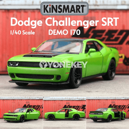 KiNSMART Dodge Challenger SRT 1:40 pull-back metal model awtoulag