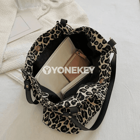 Zenanlar üçin leopardly uly kapasally tote sumka, gündelik we syýahat üçin