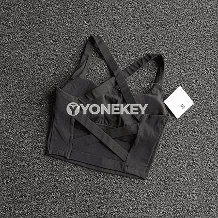 Aýallar üçin sport bra, kesişme gaýyşly, dem alýan