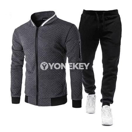 Erkekler üçin sport kostýum toplumy, iki bölekli, güýz-gyş üçin ýyly model