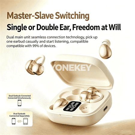 2-in-1 simsiz Bluetooth gulak klip naushnikler, güýçli stereo