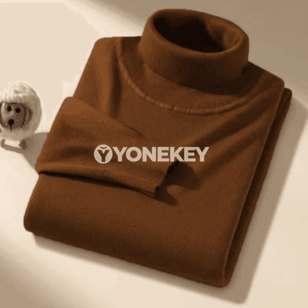 Erkekler üçin ýyly boýunly uzun ýeňli trikotaž switer