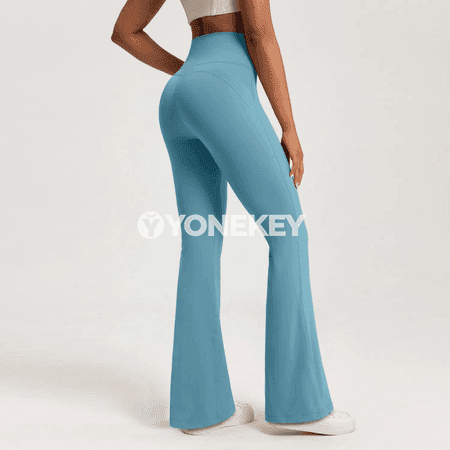 Aýal üçin ýokary boýunly giň balakly yoga legginsi, çeýe sport balagy