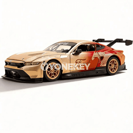Ford Mustang GT3 1:24 metal awtoulag modeli, sesli-ýagtyly