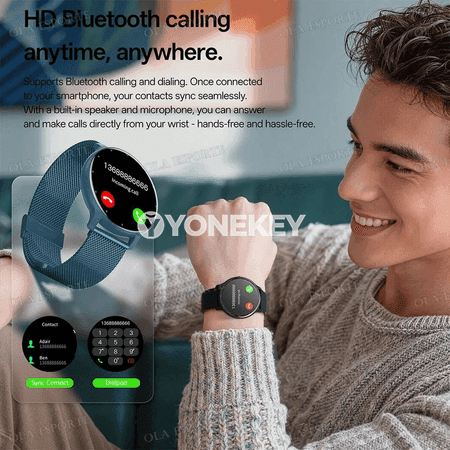 Erkekler we zenanlar üçin Bluetooth jaňly akylly sagat, sport görnüşli