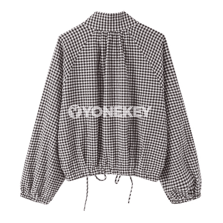 Aýal-gyzlar üçin öýjükli gysga jaket, boýunly, ýaz-tomus
