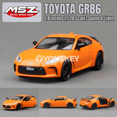 Toyota GR86 1:28 metal sport awtoulag modeli, sesli-çyraly