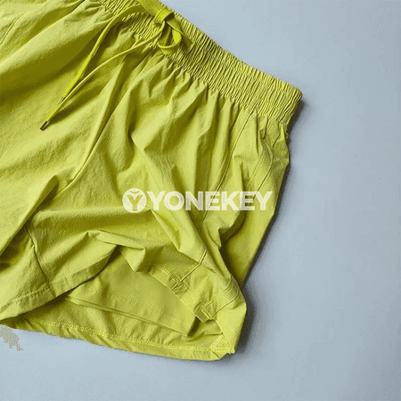Aýal-gyzlar üçin ýokary belli sport şorty, 2-in-1 ýeňil model