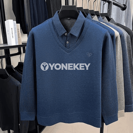 Erkekler üçin ýyly, ýumşak polo köýnek, güýz-gyş üçin