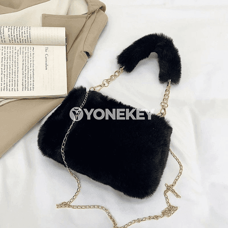 Iýim içerki ýumşak kürkli kiçi el sumka we egin sumka
