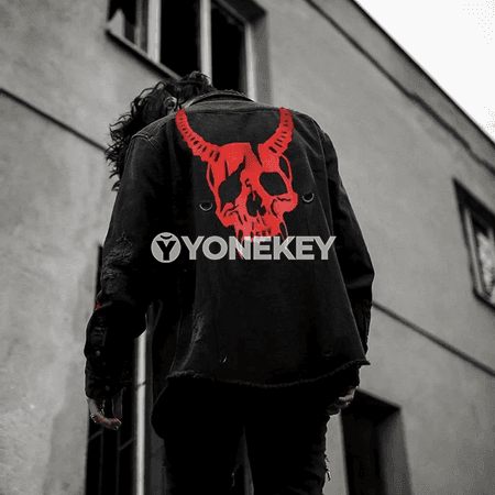 Erkekler üçin Harajuku stilde ýaz-güýz denim jacket, döwrebap eşik