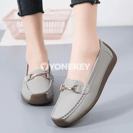 Zenanlar üçin ýeňil deri mokasinler, slip-on rahat aýakgaplar, 35-43