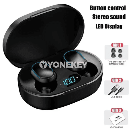 DAMORE E7S simsiz Bluetooth nauşnik, mikrofonly, LED displeýli