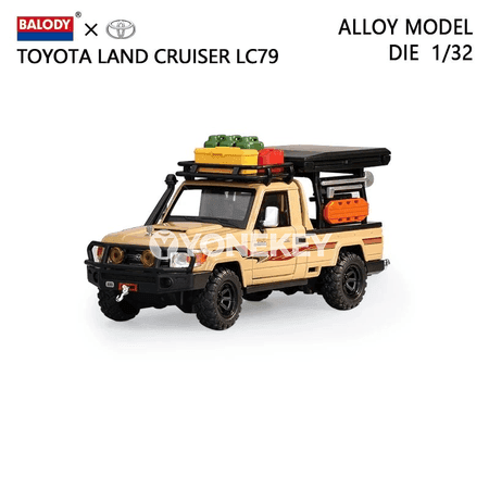 Toyota Land Cruiser LC79 1:32 metal oýunjak awtoulag, ak we sary