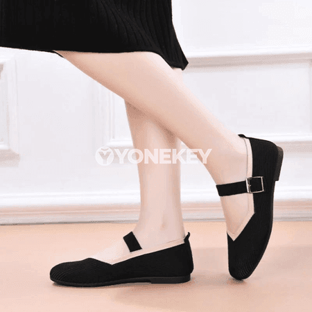 Zenanlar üçin ýeňil, dem alýan gündelik köwüşler, buckle strap