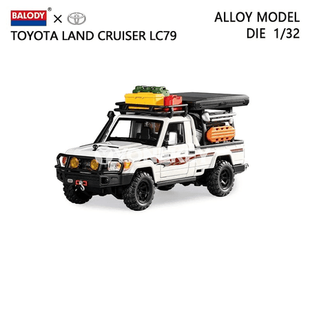 Toyota Land Cruiser LC79 1:32 metal oýunjak awtoulag, ak we sary