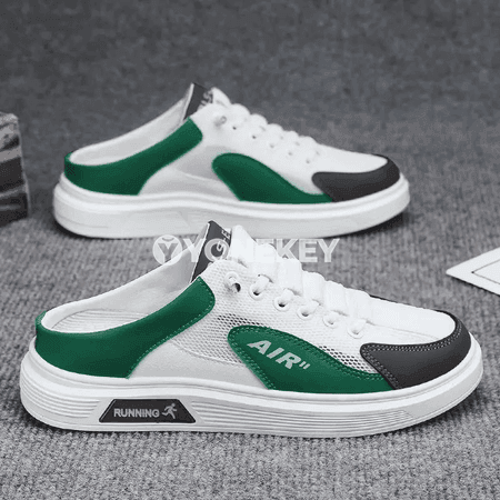 Erkekler üçin dem alýan mesh half slipper, ýeňil gündelik köwüş