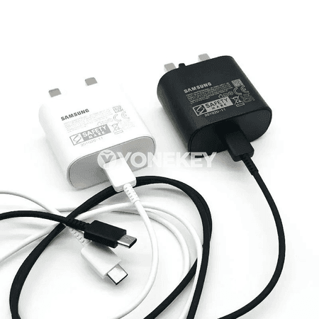 Samsung 25W UK çalt zarýad beriji, Type-C kabel bilen